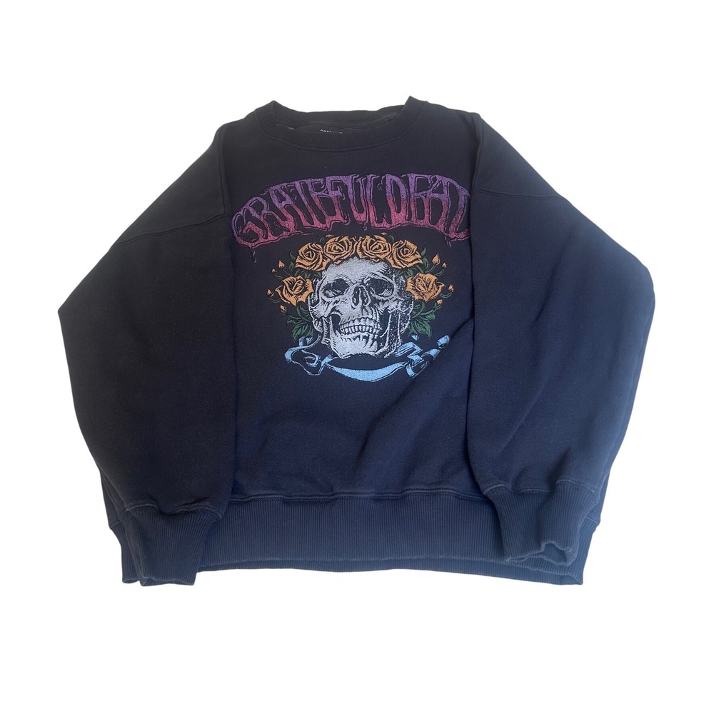 American Eagle Grateful Dead Skull Roses Graphic Sweatshirt Medium Oversize - Picture 3 of 6
